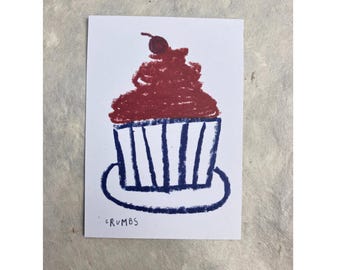 A7 Mini Print 'Crumbs', printed on 100% recycled paper