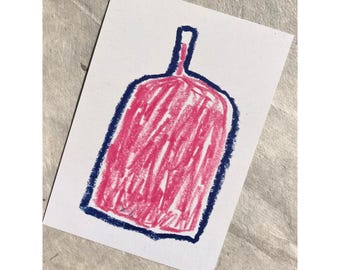 A7 Mini Print 'pink wine', printed on 100% recycled paper