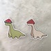 Cute Brontosaurus Dinosaurs Wearing Hats Matte Stickers - Cottagecore Mushroom - Watermelon Sticker - Laptop Hydroflask Water Bottle Dino