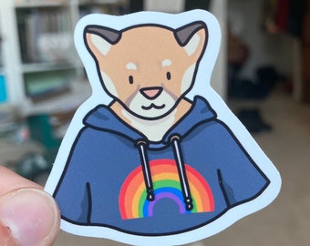 Cosmo Cougar Rainbow Sweatshirt Matte Sticker