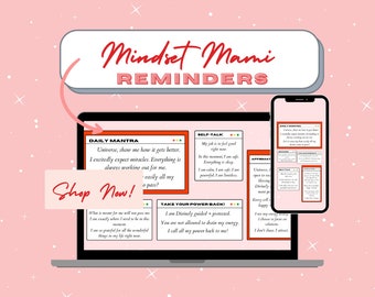 Mentalidad + Escritorio de Afirmación + Fondo de pantalla de iPhone / Manifestación, Manifestación, Ley de Atracción, Poder de las Palabras, Mantras, Recordatorios Diarios