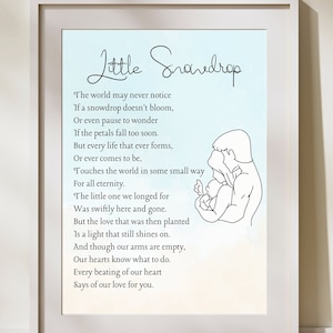 Miscarriage Gift, Infant Loss Poem, Miscarriage Print, Pregnancy Loss Keepsake, Miscarriage Printable, Pregnancy Loss Print, Baby Loss Gift