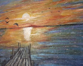 Pasarela al atardecer sobre el Trasimeno