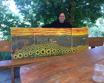 Atardecer en Toscana sólo por comisión