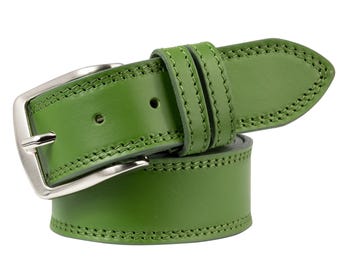 7367 Women\'s Leather Belts For Jeans, Dark Green Faux Waist Belt Womens Dark Green Belt for Jeans Real Leather Ladies Thick  main image 4