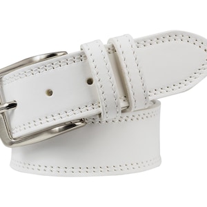 White Italian Belt - Etsy display picture 1