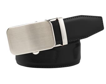 Belt With Sliding Buckle Men's Ratchet Belt Gray Leather Belt With No Holes  Adjustable Belts Men's Slide Belt Click Belts Automatic Buckle - Etsy