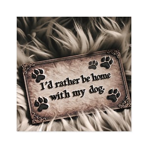 Ik zou liever thuis zijn met mijn hond ontwerp, dierenliefhebber waterdichte stickers voor binnen/buiten, bont mama en papa laptop/computer/waterflesstickers