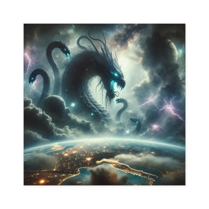 Hydra Square Stickers, Indoor\Outdoor - Giant Menacing Serpent Decal, Car Bumper, Laptop, Hydro Flask, Weatherproof Vinyl Decal