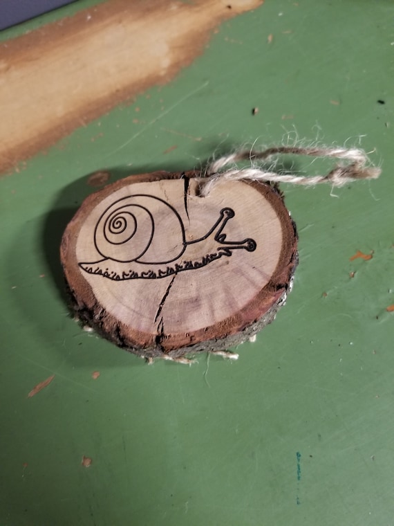 Wood Round, Ornament, Snail, Mushroom, Squirrel, Wood Slices, Laser Cut, Laser Engraved