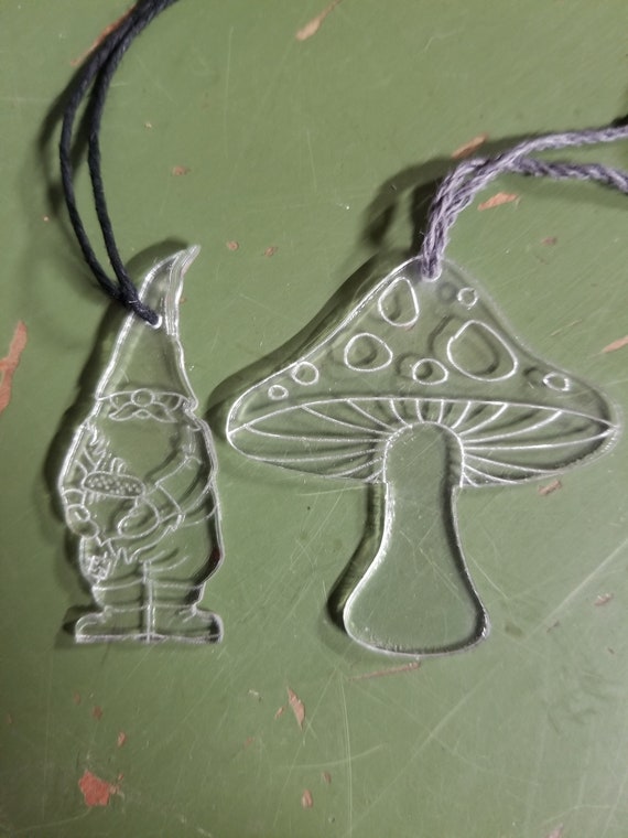 Acrylic, Gnome, Mushroom, Ornament, Key Chain