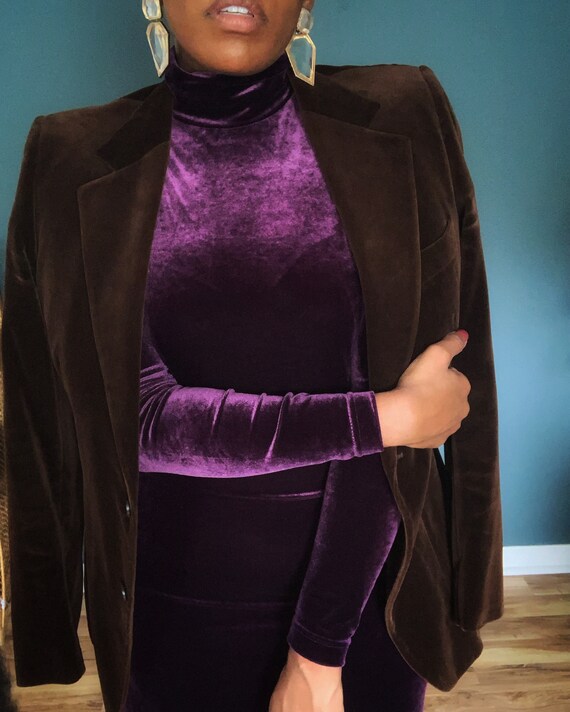 Vintage Purple Velvet Dress | Size Small |