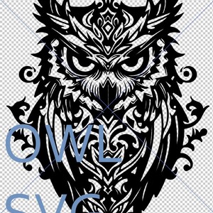 Magic Owl SVG - arte vetorial detalhada e personalizável para projetos de artesanato, scrapbooking, cricut e silhueta
