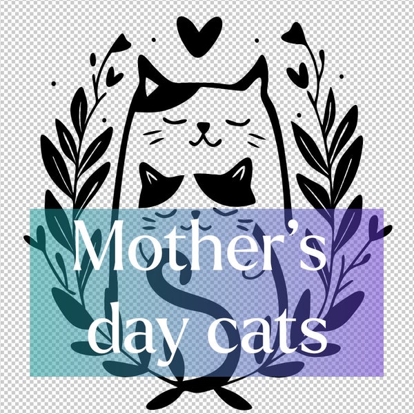 Adorable Mother's day cats SVG - Cute kitty mom Vector Design for Cricut & engraving EPS pdf PNG Perfect for mug, gifts, Crafting