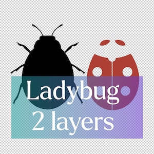 Semplice coccinella carina doppia SVG - Adorabile disegno vettoriale per incisione Cricut EPS pdf PNG Perfetto per progetti più grandi, artigianato