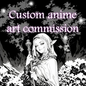 Manga/Anime Art Commission - Custom character image - digital art OC PFP wallpapers phone bg