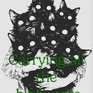 Carrying all the black cats SVG - silly horror art for crafts - perfect for Halloween projects and engraving