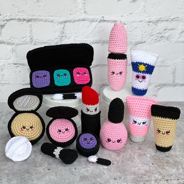 Crochet Makeup Pattern Bundle, Amigurumi Makeup Patterns