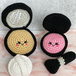 Makeup Compact and Blush Crochet Pattern, Amigurumi Makeup Pattern