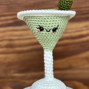 Crochet Martini Pattern, Crochet Amigurumi Cocktail, Cute Kawaii Crochet Pattern