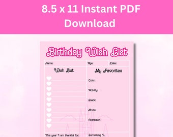 Lista de deseos de cumpleaños