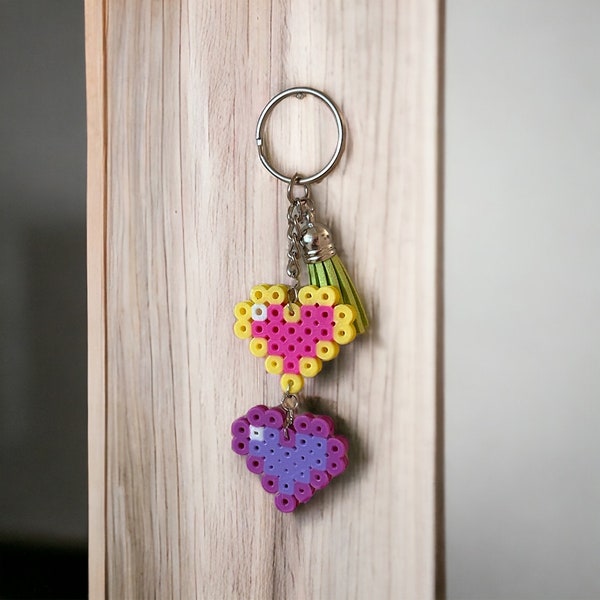 Neon Hearts Keychain