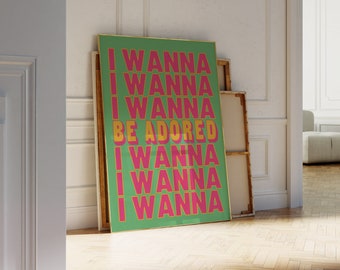 I Wanna Be Adored | Stone Roses | Lyrics Print | A3 A4 A5 | Manchester Indie Rock Band Music Art | Concert Typographic Poster | Gift