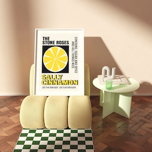 Sally Cinnamon / Stone Roses / Impresión de letras / A3 A4 A5 / Arte musical de banda de indie rock de Manchester / Póster tipográfico de concierto / Regalo