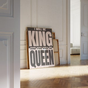 David Bowie | We Can be Heroes | I Will Be King You Will Be Queen | Lyrics Print | A3 A4 A5 | Indie Rock Band Music Art | Poster | Gift |