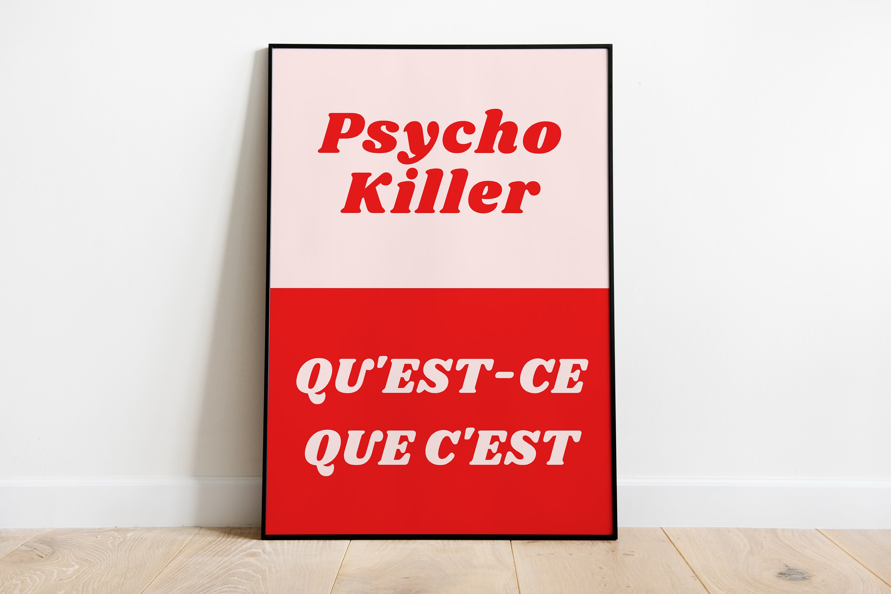 Talking Heads Psycho Killer Lyrics Print A3 A4 A5 Etsy