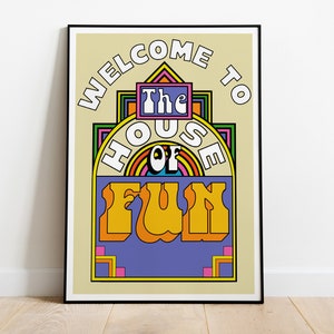 Madness | Welcome to the House of Fun | Lyrics Print | A3 A4 A5 | Unframed Indie Rock Band Music Art | Concert Typographic Poster | Gift |