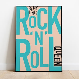 The Subways | Rock n Roll Queen | Lyrics Print | A0 A1 A2 A3 A4 A5 | Indie Rock Band Music Art | Typographic Poster | Present Gift |