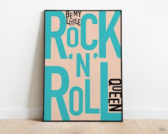 The Subways | Rock n Roll Queen | Lyrics Print | A0 A1 A2 A3 A4 A5 | Indie Rock Band Music Art | Typographic Poster | Present Gift |