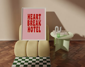 Heartbreak Hotel | Arctic Monkeys |Piledriver Waltz | Elvis | Lyrics Print | A1 A2 A3 A4 A5 | Indie Music Art | Concert Typographic Poster |