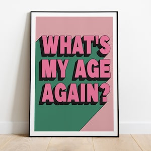Blink 182 | What&#39;s My Age Again | Lyrics Print | A0 A1 A2 A3 A4 A5 | Rock | Pop Punk Band Art | Concert Typographic Poster | Gift