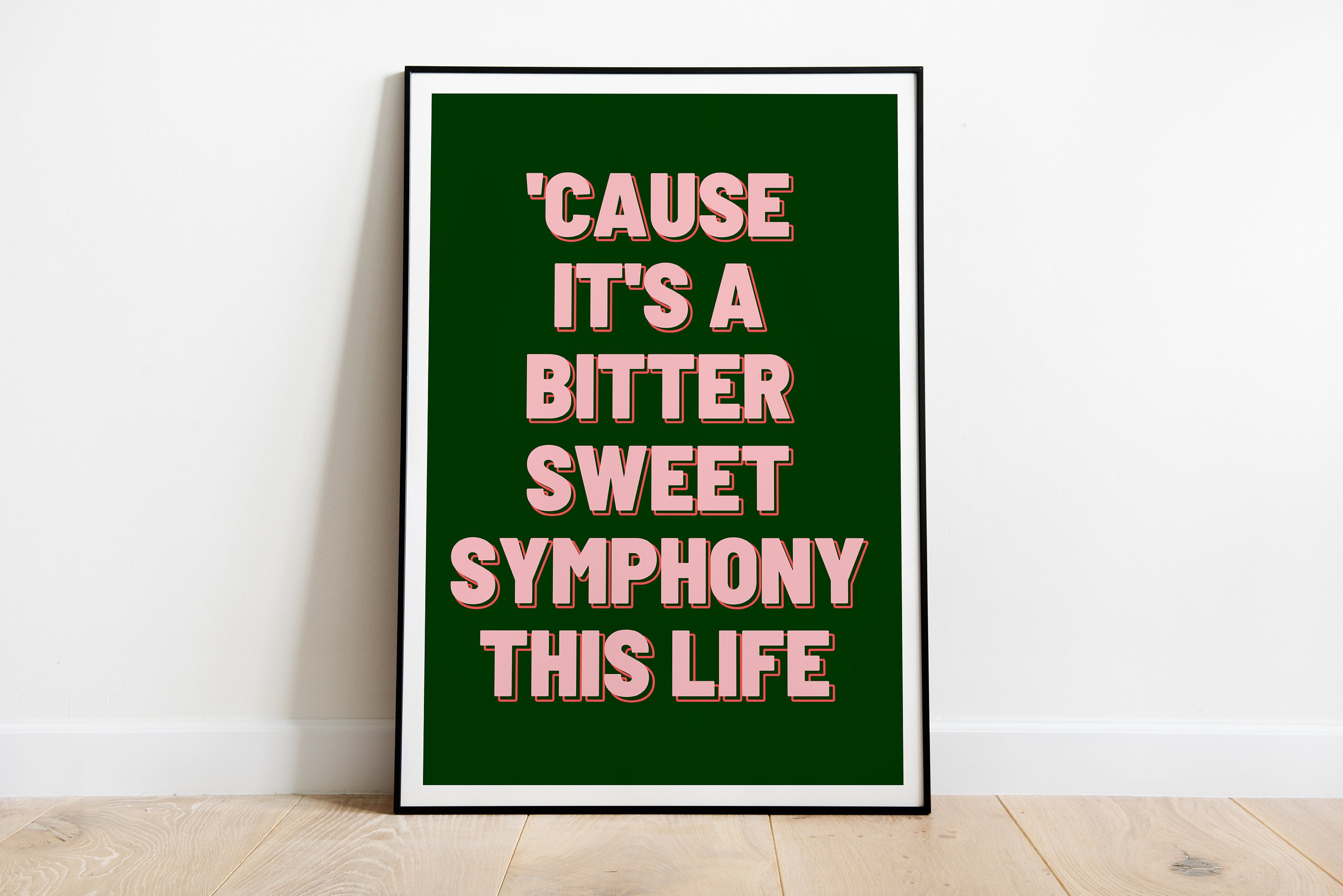 The Verve Bittersweet Symphony Lyrics Print A3 A4 A5 Etsy
