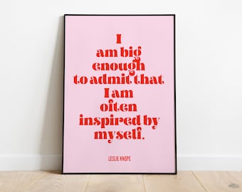 Parks & Recreation Art Print, Leslie Knope, Inspired, Pink prints, A1 A2 A3 A4 A5, Alt room decor, Gift for her, Feminist, Mother's day