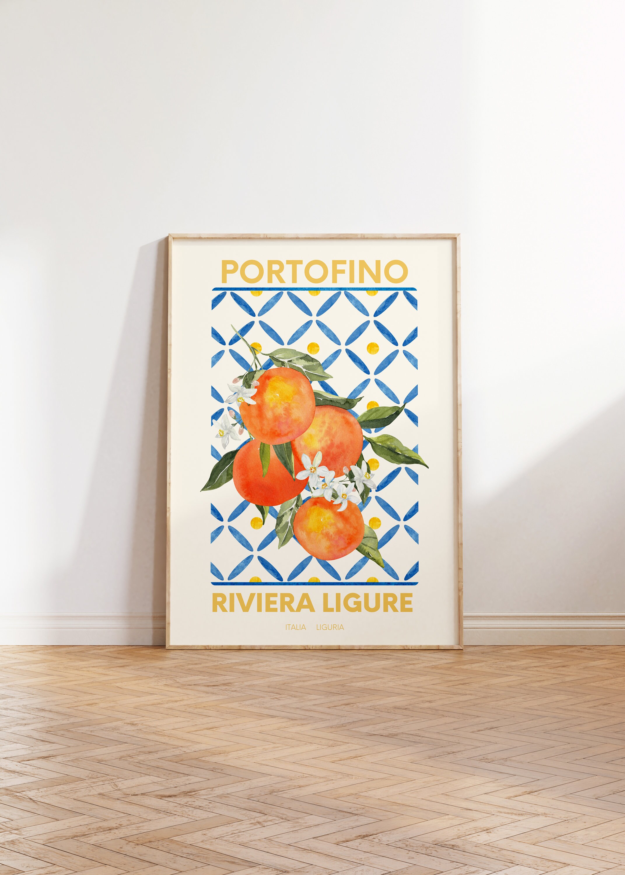 Oranges Fruit Market Print | Les Citrons Kitchen Wall Poster | Positano ...
