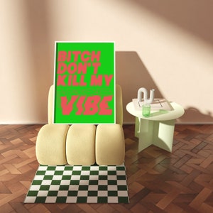 Kendrick Lamar | Bitch Don't Kill My Vibe | Lyrics Print | A1 A2 A3 A4 A5 | Unframed Hip Hop Rap Music Art | Concert Typographic Poster |