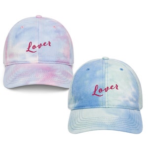 Embroidered Lover Cotton Candy Tie dye hat Baseball Dad Cap Made To Order