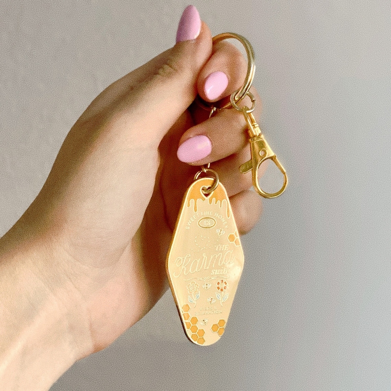 Karma Suite Like Honey Vibes & Relaxation Mini Motel Enamel Keychain image 6