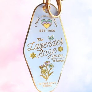 Lavender Haze Hotel & Lounge Mini Motel Enamel Keychain