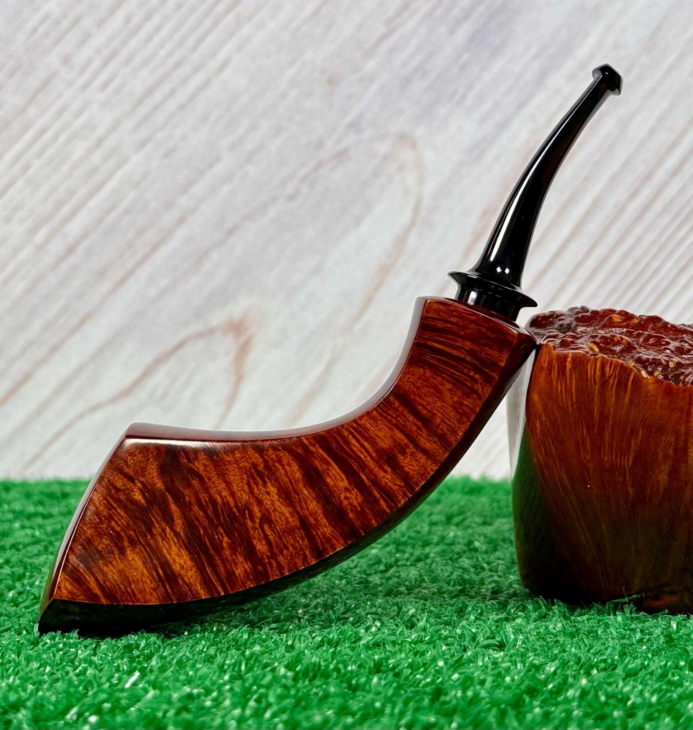 C Pipe (Wilson Wang) Unsmoked Horn Handmade Briar Pipe