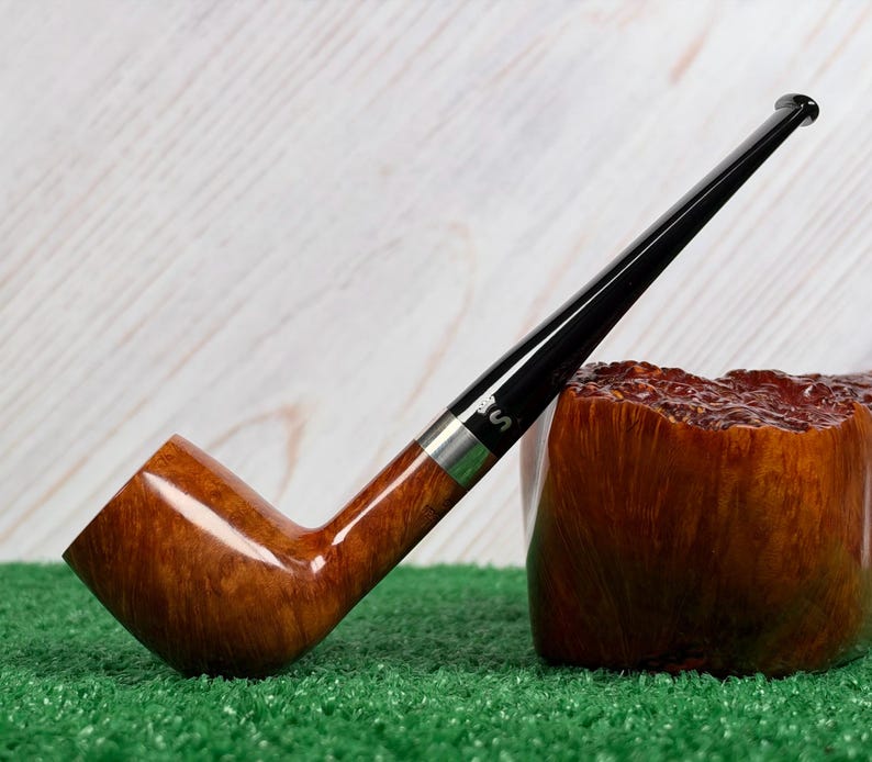 Stanwell Sterling #51 Smooth Natural Finish Billiard Estate Pipe w/ Sterling Silver Band in Wonderful Condition