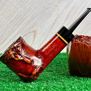 Caminetto AR Wax Drip (New Dear Style) L. Pot, Fumé Rim 07 • 34 Hand Made & Carved Italian Briar
