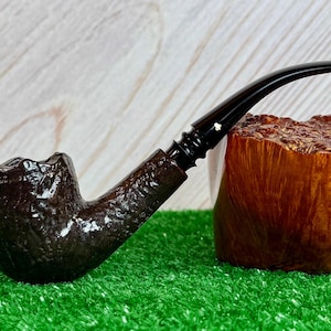 Kaywoodie Relief Grain 177R Bent Billiard w/ Castle Rim, Fancy Stem ca 1960’s in Excellent Condition. USA
