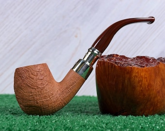 Peterson Barely Silver Spigot Bent Billiard #69 Estate Pipe in Excellent Condition & Lightly Smoked. Cumberland Style Stem, F/T Bit.  (2024)