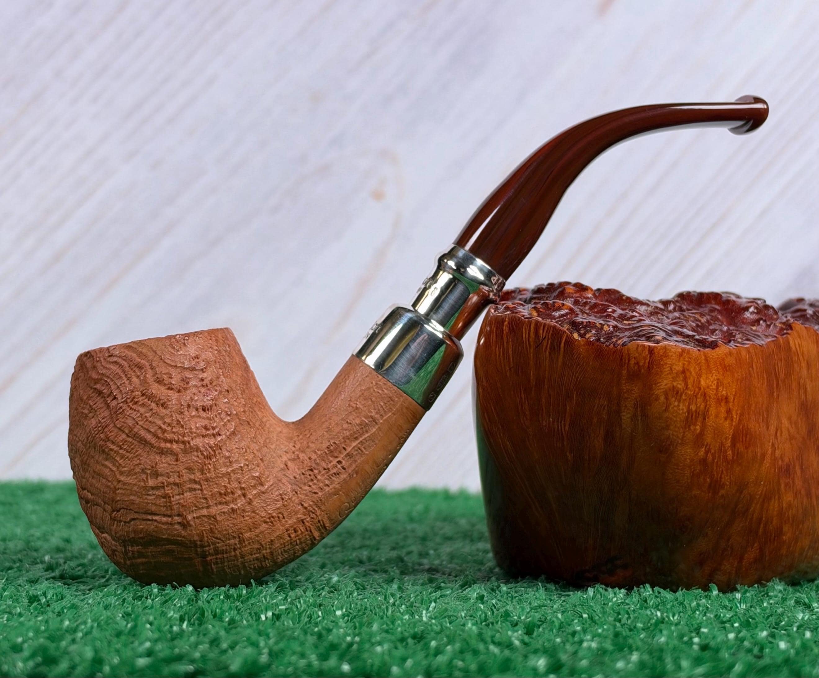 Peterson Barely Silver Spigot Bent Billiard #69 Estate Pipe in Excellent Condition & Lightly Smoked