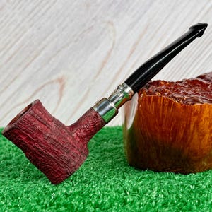 Rare L.E. Peterson CP Collection RUA Poker 701 (smaller pipe) Sterling Silver Spigot System P-Lip Pipe w/ Straight Grain! Barely Smoked!