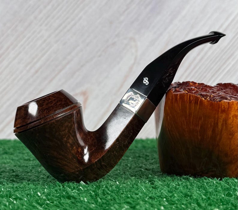 Peterson Sherlock Holmes Hanson Smooth Bent Bulldog Estate Pipe w/ Silver